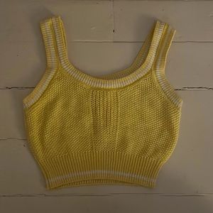 Aéropostale Yellow Knit Cropped Tank